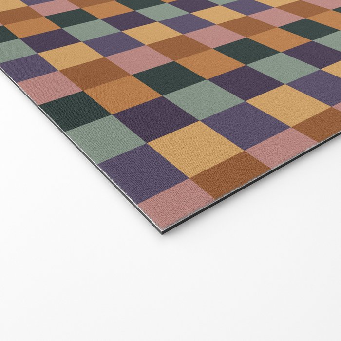 Checkered Multicolor Pattern XII Retro Welcome Mat Gallery Image 2
