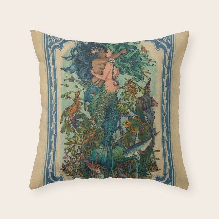 The Sea Princesses Throw Pillow Gallery Image 6