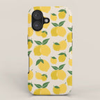Les Citrons | 01 - Retro Lemon Print Abstract Lemons iPhone Case Gallery Image 1