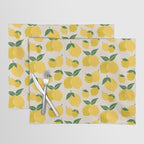 Les Citrons | 01 - Retro Lemon Print Abstract Lemons Placemat Gallery Image 1
