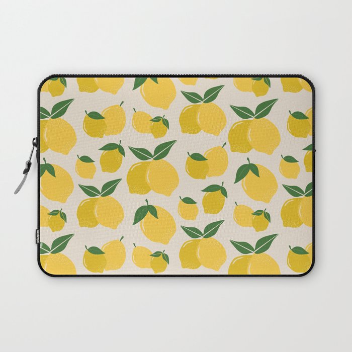 Les Citrons | 01 - Retro Lemon Print Abstract Lemons Laptop Sleeve Gallery Image 1