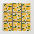 Les Citrons | 01 - Retro Lemon Print Abstract Lemons Wood Wall Art Gallery Image 1