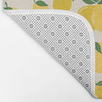 Les Citrons | 01 - Retro Lemon Print Abstract Lemons Bath Mat Gallery Image 2