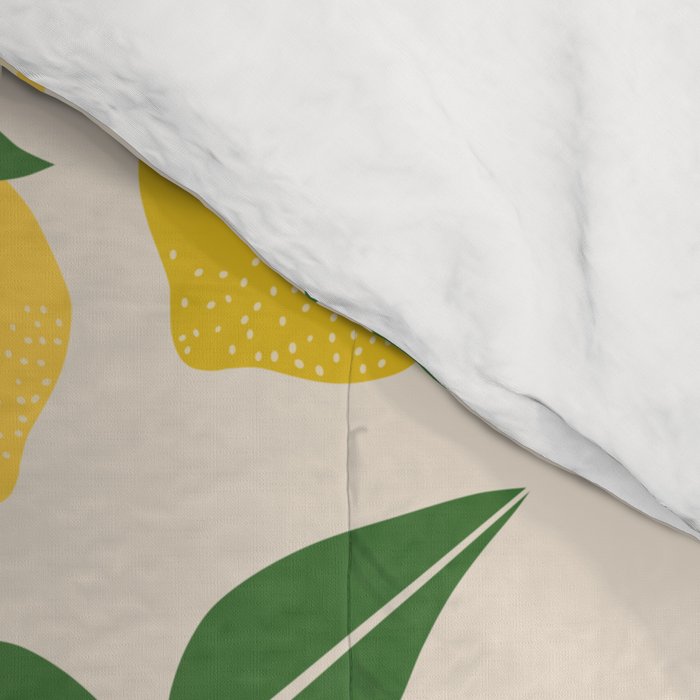 Les Citrons | 01 - Retro Lemon Print Abstract Lemons Comforter Gallery Image 4