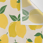 Les Citrons | 01 - Retro Lemon Print Abstract Lemons Wall Tapestry Gallery Image 3
