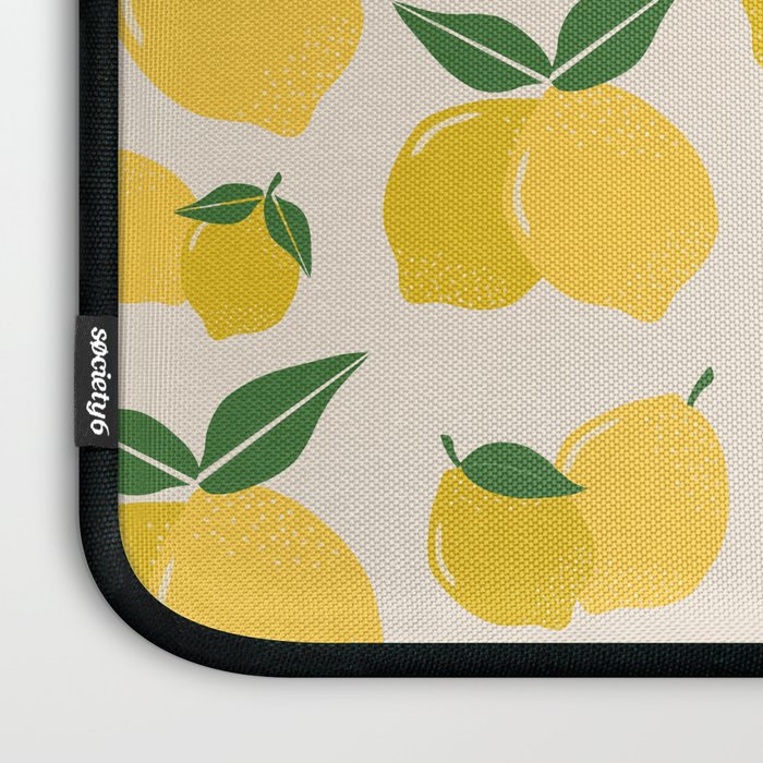 Les Citrons | 01 - Retro Lemon Print Abstract Lemons Laptop Sleeve Gallery Image 3
