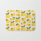 Les Citrons | 01 - Retro Lemon Print Abstract Lemons Bath Mat Gallery Image 1