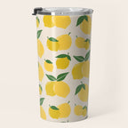 Les Citrons | 01 - Retro Lemon Print Abstract Lemons Travel Mug Gallery Image 3