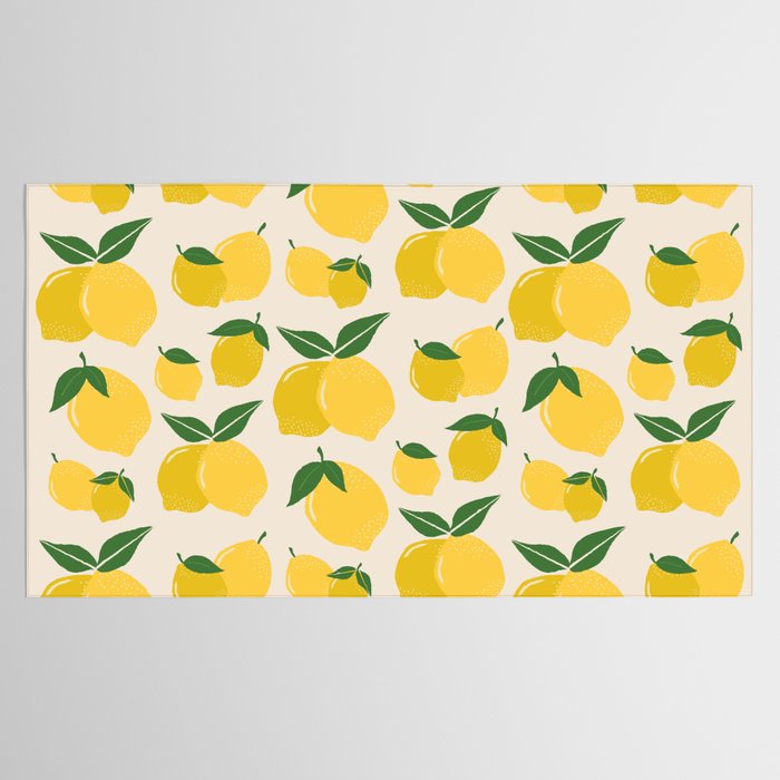 Les Citrons | 01 - Retro Lemon Print Abstract Lemons Tablecloth Gallery Image 2