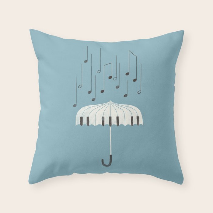 Singing in the rain Throw Pillow Gallery Image 1