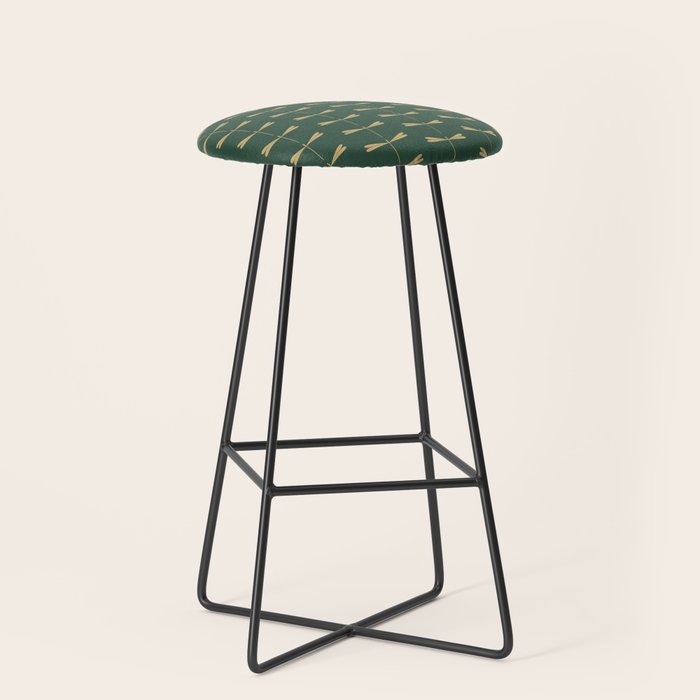 Dragonfly Pattern XVII Kelly Green Stool Gallery Image 1