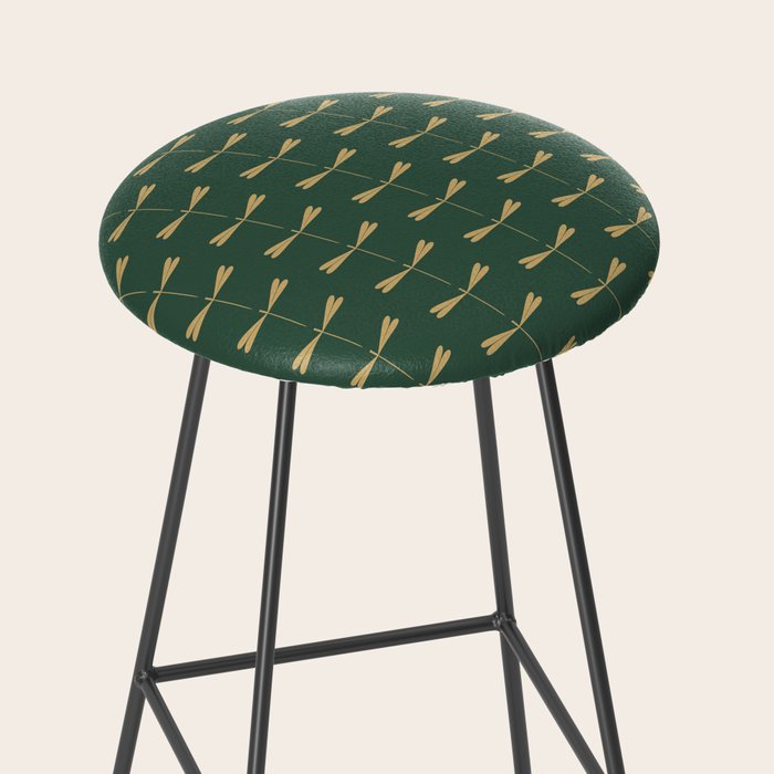 Dragonfly Pattern XVII Kelly Green Stool Gallery Image 2