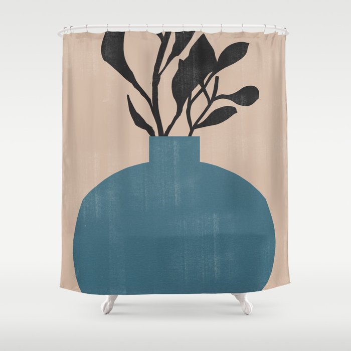 Modern Vase with Plants No.7 Shower Curtain Gallery Image 1