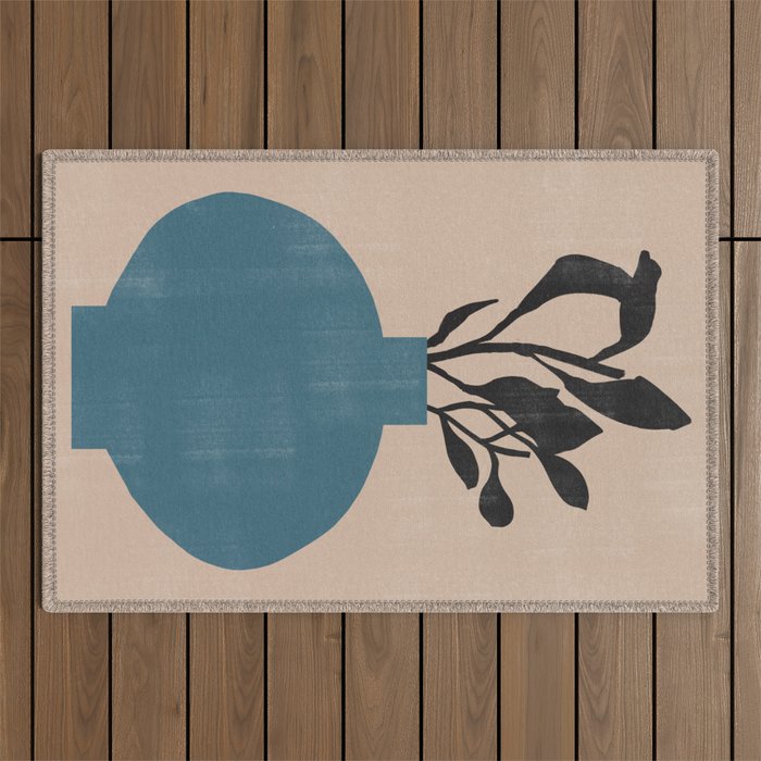 Modern Vase with Plants No.7 Outdoor Rug Gallery Image 1