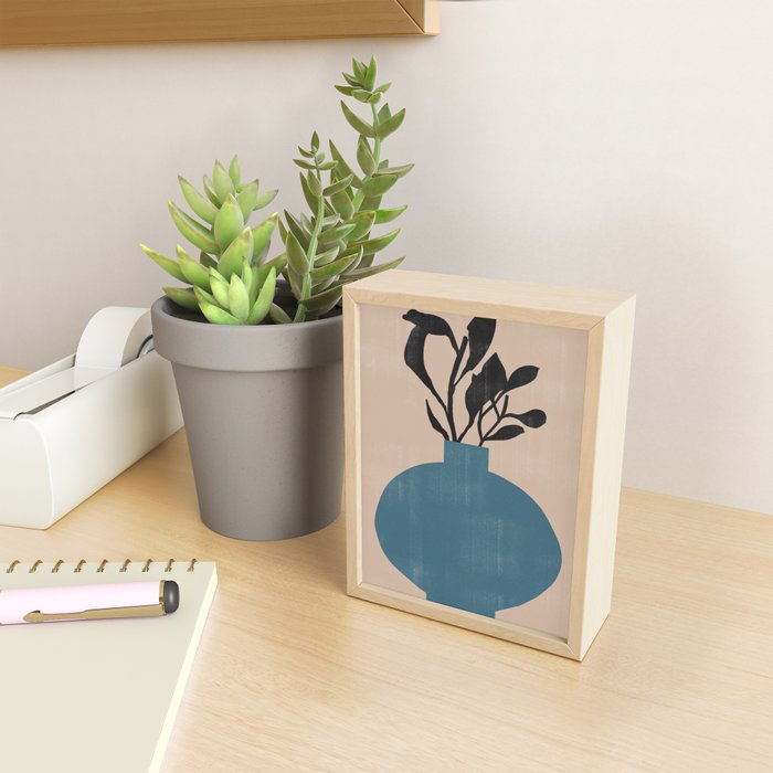 Modern Vase with Plants No.7 Mini Art Print Gallery Image 2