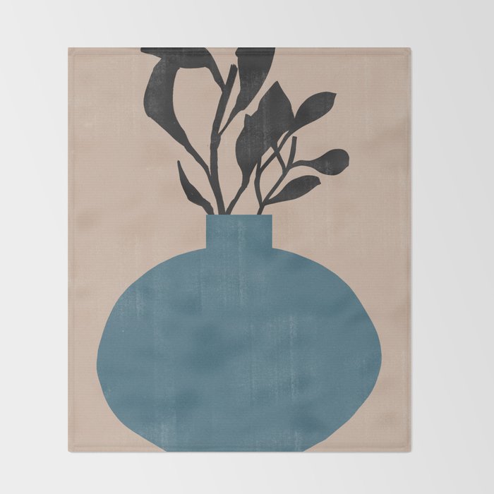 Modern Vase with Plants No.7 Throw Blanket Gallery Image 2