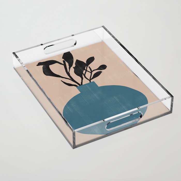 Modern Vase with Plants No.7 Acrylic Tray Gallery Image 1