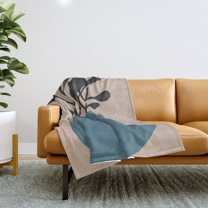Modern Vase with Plants No.7 Throw Blanket Gallery Image 1