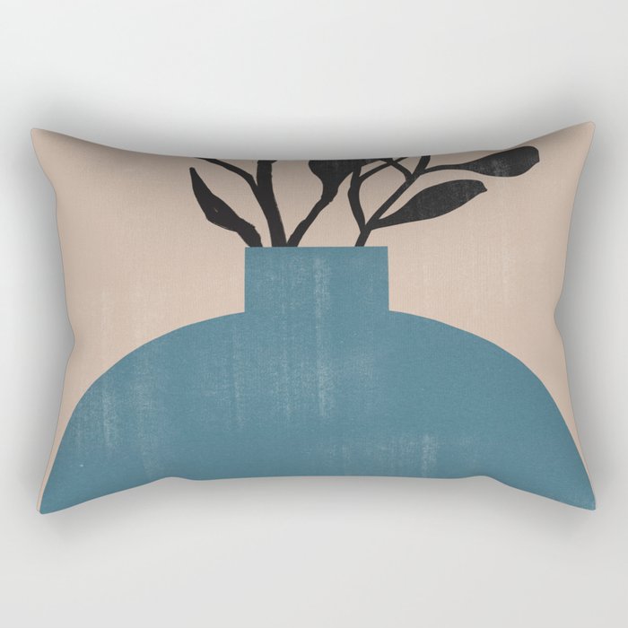Modern Vase with Plants No.7 Rectangular Pillow Gallery Image 2