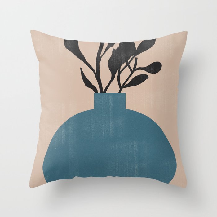 Modern Vase with Plants No.7 Throw Pillow Gallery Image 6