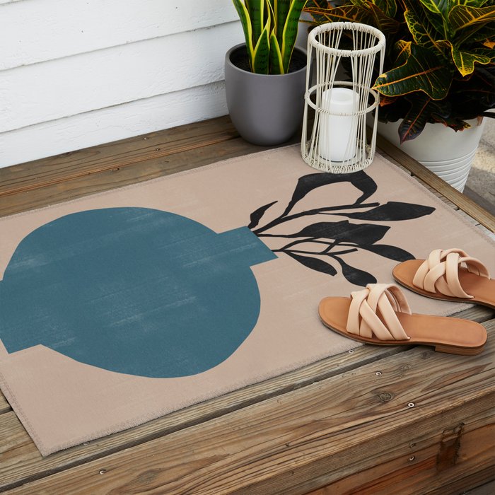 Modern Vase with Plants No.7 Outdoor Rug Gallery Image 2