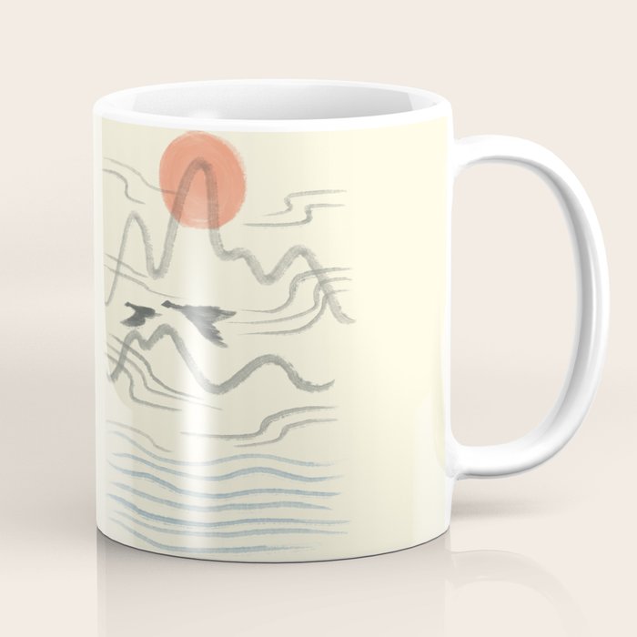 Watercolor 9 Abstraction minimal landscape lover bird Coffee Mug Gallery Image 1