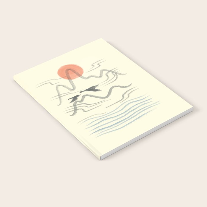 Watercolor 9 Abstraction minimal landscape lover bird Notebook Gallery Image 1