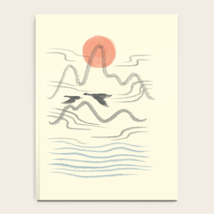 Watercolor 9 Abstraction minimal landscape lover bird Notebook Gallery Image 4