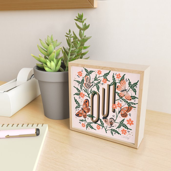 Oui Butterflies - Coral & Green Mini Art Print Gallery Image 2