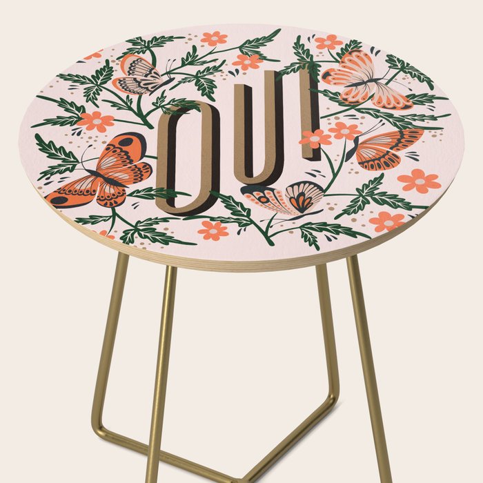 Oui Butterflies - Coral & Green Side Table Gallery Image 2