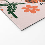 Oui Butterflies - Coral & Green Welcome Mat Gallery Image 2