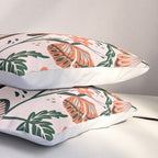 Oui Butterflies - Coral & Green Pillow Sham Gallery Image 3