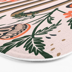 Oui Butterflies - Coral & Green Bath Mat Gallery Image 3