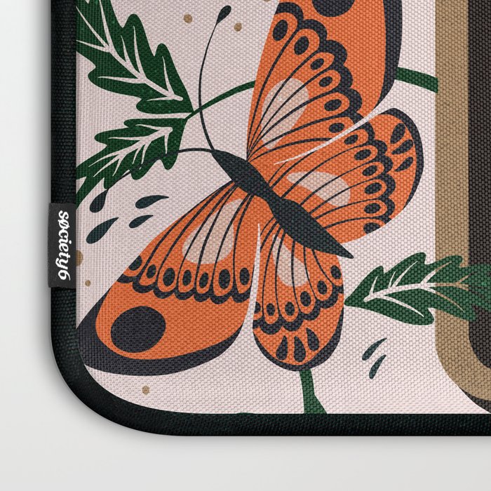 Oui Butterflies - Coral & Green Laptop Sleeve Gallery Image 3