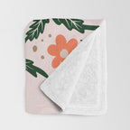 Oui Butterflies - Coral & Green Throw Blanket Gallery Image 3
