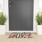 Oui Butterflies - Coral & Green Welcome Mat Gallery Image 3