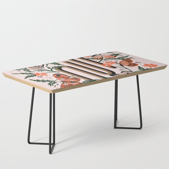 Oui Butterflies - Coral & Green Coffee Table Gallery Image 1