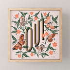 Oui Butterflies - Coral & Green Mini Art Print Gallery Image 1