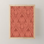 Victorian Iris Damask Pattern Red Orange Mini Art Print Gallery Image 1