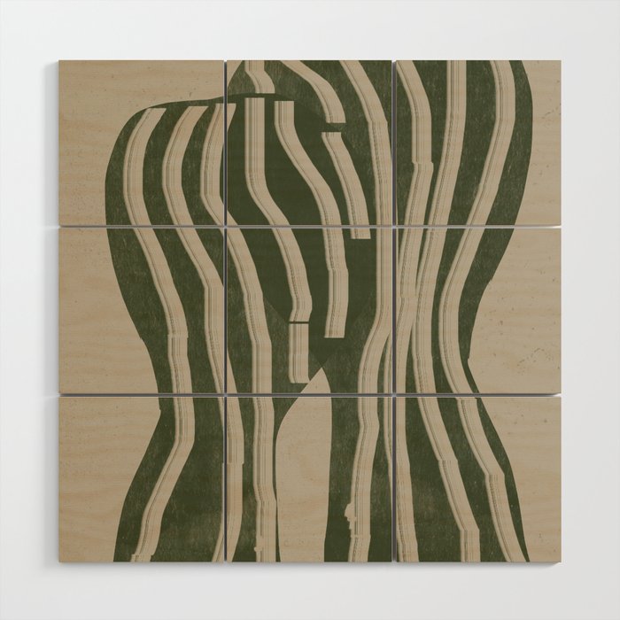Modern Head Portrait Wood Wall Art Gallery Image 1