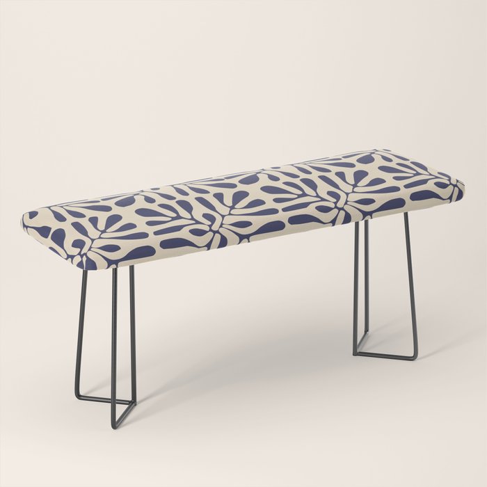 Square leaf pattern in blue Bench Gallery Image 1
