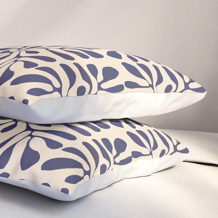 Square leaf pattern in blue Pillow Sham Gallery Image 3