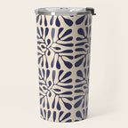 Square leaf pattern in blue Travel Mug Gallery Image 2