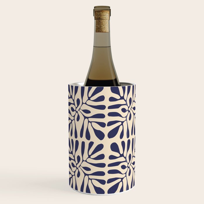 Square leaf pattern in blue Wine Chiller Gallery Image 3