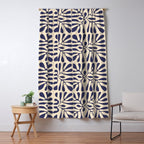 Square leaf pattern in blue Window Curtain Gallery Image 5