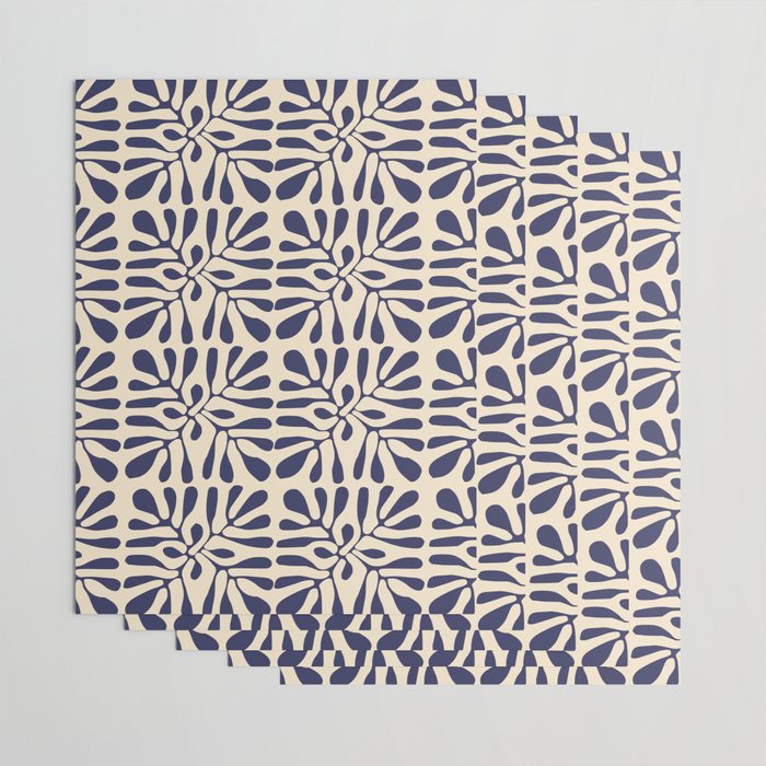 Square leaf pattern in blue Wrapping Paper Gallery Image 3