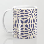 Square leaf pattern in blue Coffee Mug Gallery Image 3