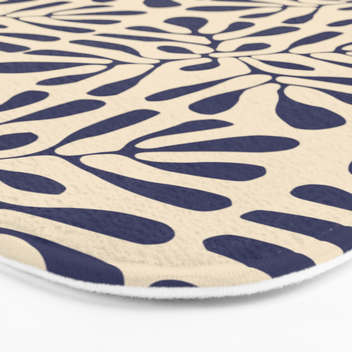 Square leaf pattern in blue Bath Mat Gallery Image 3