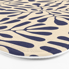 Square leaf pattern in blue Bath Mat Gallery Image 3