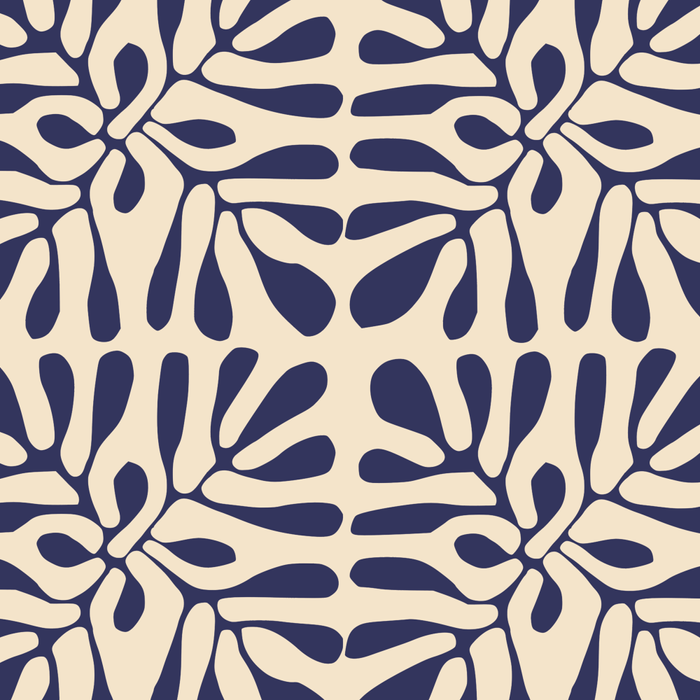 Square leaf pattern in blue Coffee Mug Gallery Image 2
